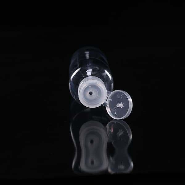 2-pack 50 ml plastflaskor PET genomskinliga påfyllningsflaskor med fjärilslock, flip-top lotionflaskor, kosmetiska påfyllningsflaskor