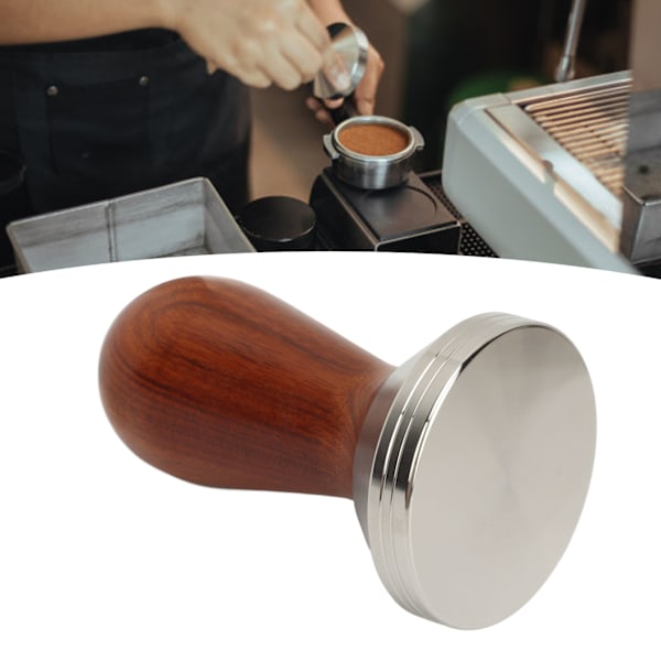 Kaffepressare med trähandtag, avtagbart, bekvämt grepp, lätt att rengöra, kaffepulverhammare för kaffebryggning, 58 mm