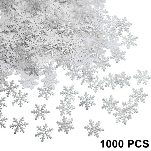 1000 Stk Snefnug Konfetti dekorationer, Sølv