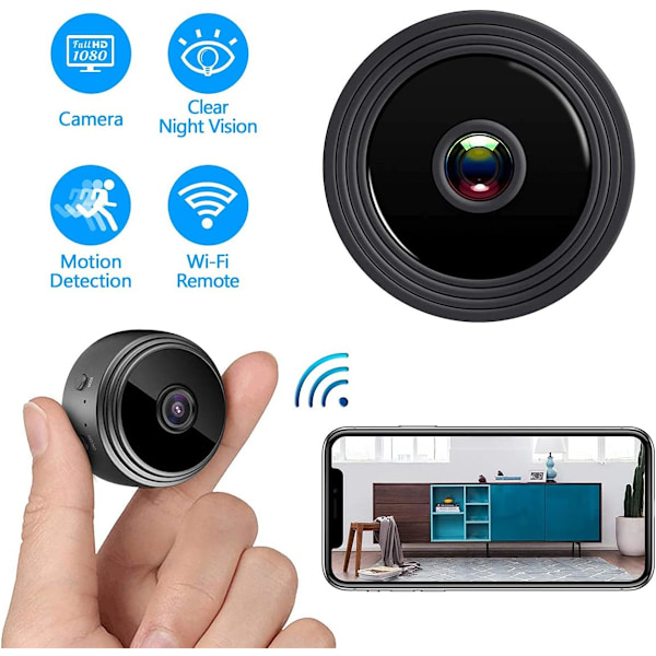 Guardian Angel, Magnetisk Mini Säkerhetskamera, 1080P HD WiFi-kamera, Din Mångsidiga Väktare, Infraröd Mörkerseende, Rörelsevarningar, Sömlös App