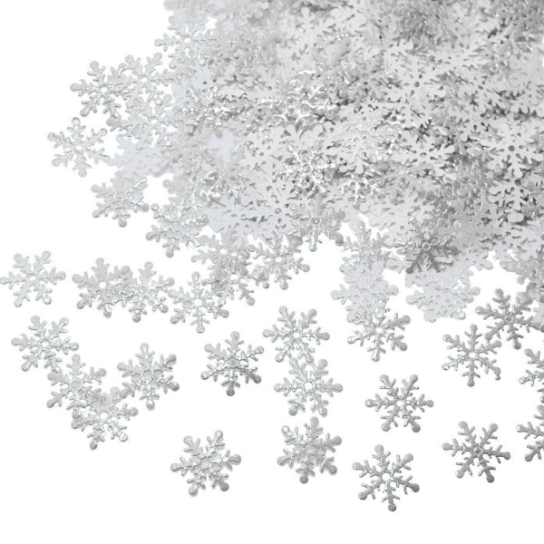 1000 st snöflingor konfetti dekorationer, silver