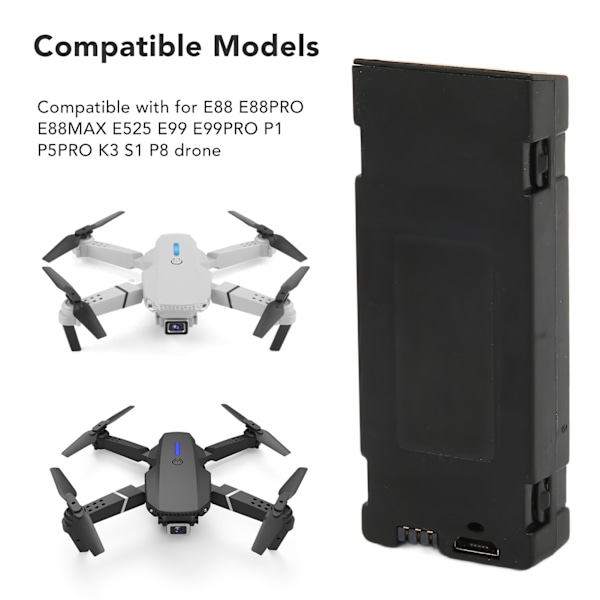 Quadcopter Strömlösning, Lättviktsdesign, Drönarbatteri för Förlängda Flygningar, Litiumbatteri, Lång Batteritid, Kompakt och Portabel för Din