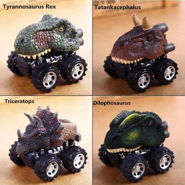 4stk Dinosaur Car Lekesett for 2-10 år Gutter, Gutter