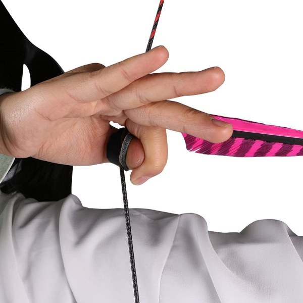 Blød læder tommelfinger ring bueskydning fingerbeskytter, sort