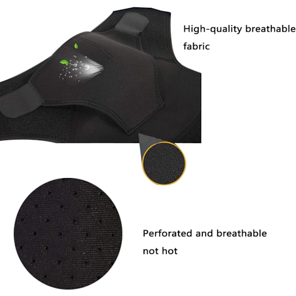 Justerbart axelstöd, neoprenkompressionsärm för rotatorkuff och AC-ledssmärta, universell design, andningsbart och unisex, lämplig