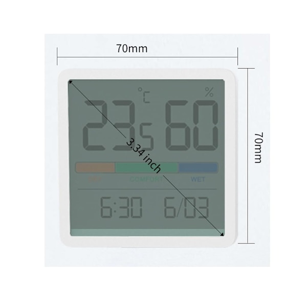 Indendørs Hygrometer Termometer, Digitalt Skrivebords Termometer med Temperatur- og Luftfugtighedsovervågning, Præcis Luftfugtighedsmåler Rumtermometer med
