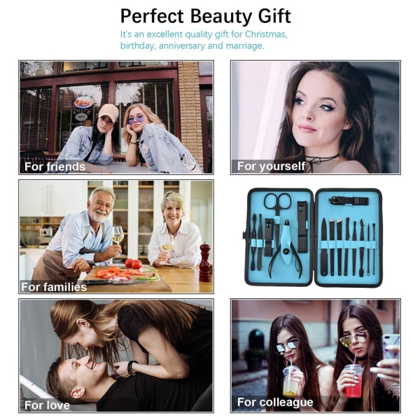Negleklipper i rustfritt stål, reise- og stellsett, negleverktøy