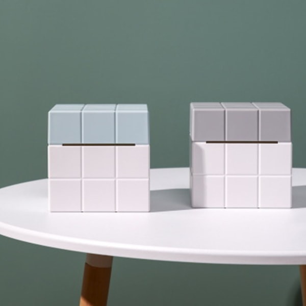 Creative Cube Tissue Box Oppbevaringspapirboks, lyseblå