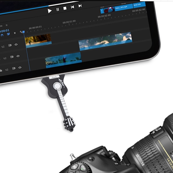 Gitarrformad USB-enhet, Snabb och säker dataöverföring med USB 2.0-gränssnitt, Kompakt design för lagring i farten, Nyhetspresent till musiker &amp;