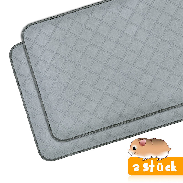 Whiskers Delight Marsvinssängkläder, Fleece Burmatta för Smådjursburar, Snabbtorkande Halkfri Matta (2-pack)