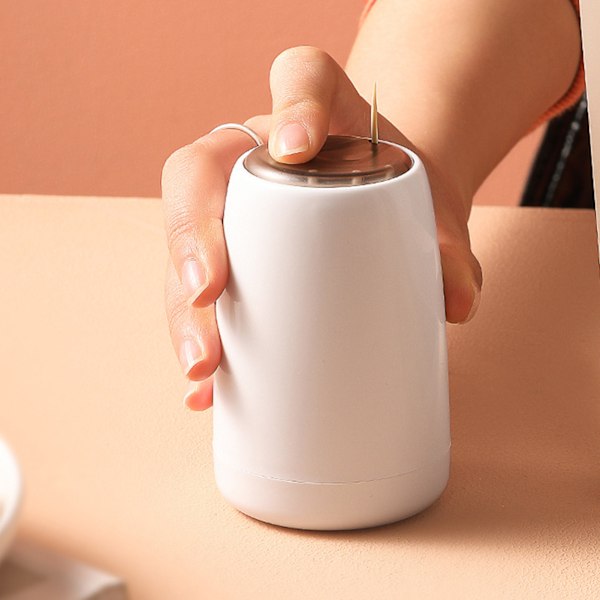 Automatisk Tandpetare Dispenser Uppskjutande Tandpetarhållare Dispenser Förvaringsbehållare för Hem Kök Restaurang Vit