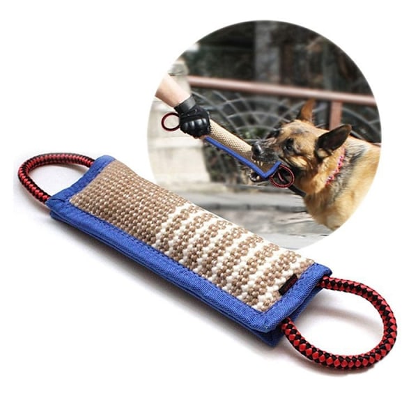 (Blå), 30CM×7CM×5CM, Jute Hundbitsocka, Extra Robust, Tålig Hund