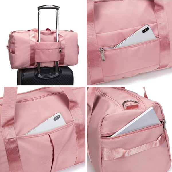 Sports Gym Bag for Women or Men Travel Duffel Bag,Pink