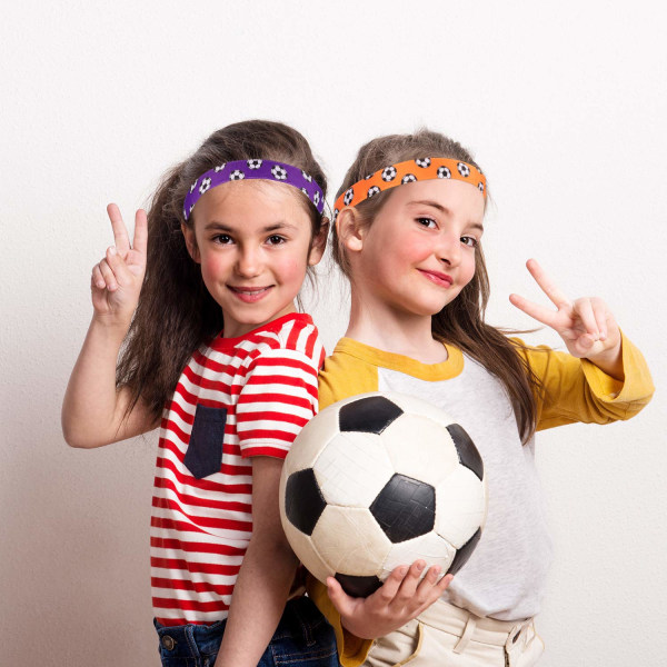 8-pack fodboldhårtilbehør Sportselastisk pandebånd til piger