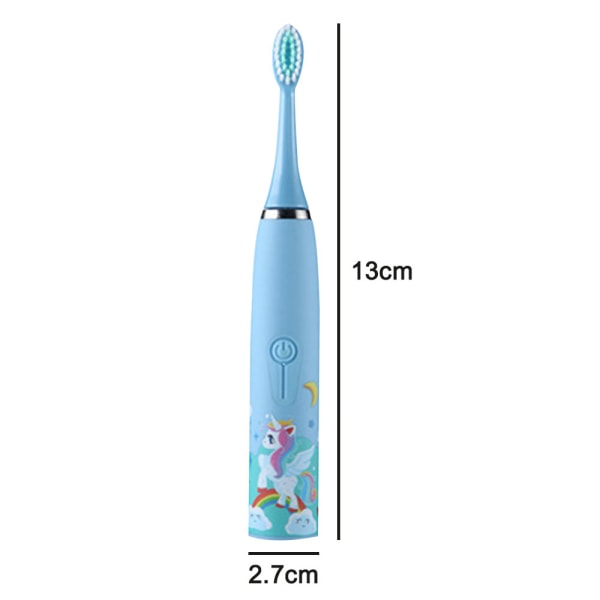 Uppladdningsbar elektrisk tandborste för barn, 6 rengöringsborsthuvud