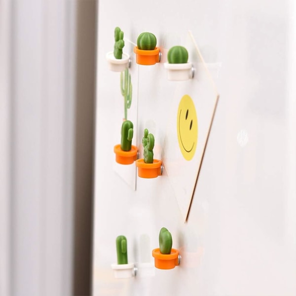 12 stk 3D kaktus kjøleskapsmagneter: Hjem og kontor dekor