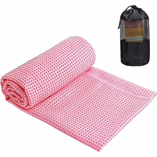 Yogamåttehåndklæde til, foldbart skridsikkert absorberende mikrofiberhåndklæde