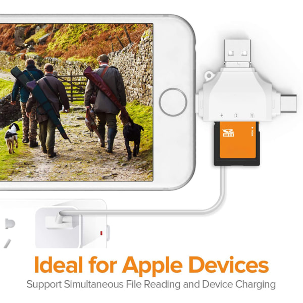 SD-läsare för iPhone och Android, Camera Card Viewer, White