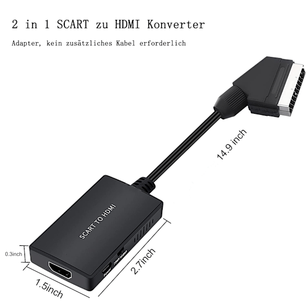 Ljudkonverterare Adapter, Konvertera Komposit Cvbs Video Till Hdmi, Lätt Att Använda Och Plug And Play Med Full Hd-utgång, Idealisk För Ps2, N64, Xbox, Ps3, Dvd