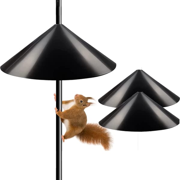 Egernsikker skærm til fuglefoderstang, bred diameter design 19 tommer egernbeskyttelse med roterbar wobble-funktion, rustfri egern