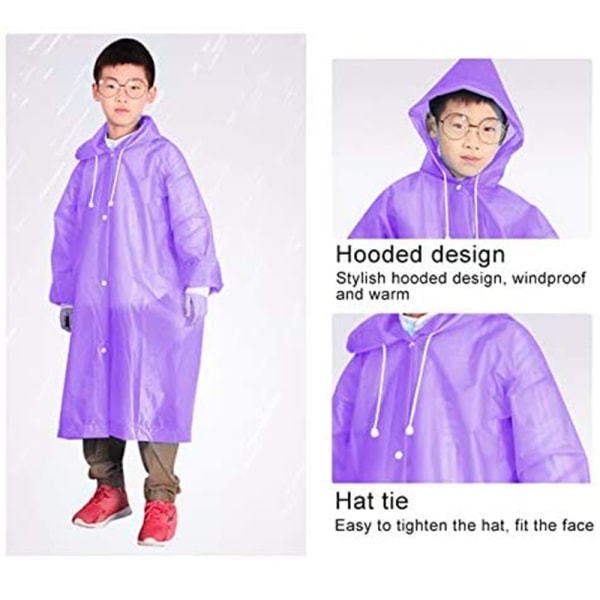 Lasten sadetakki, sadevaatteet takki Rain poncho tytölle Purple c013 |  Purple | Fyndiq