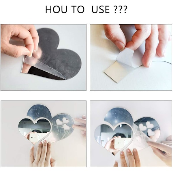 Plast Spegelplattor, Fjäderformad 3D Väggdekor för Ditt Hem DIY Konstprojekt