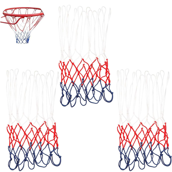 Basketbollnät för inomhus- och utomhusspel, kraftig konstruktion säkerställer tillförlitlighet, klassiskt swish-ljud bidrar till spelets spänning