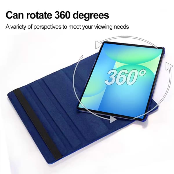Lychee-texturerat 360° roterande surfplattefodral kompatibelt med Samsung 8,7-tums Tab A9 Light blue E model