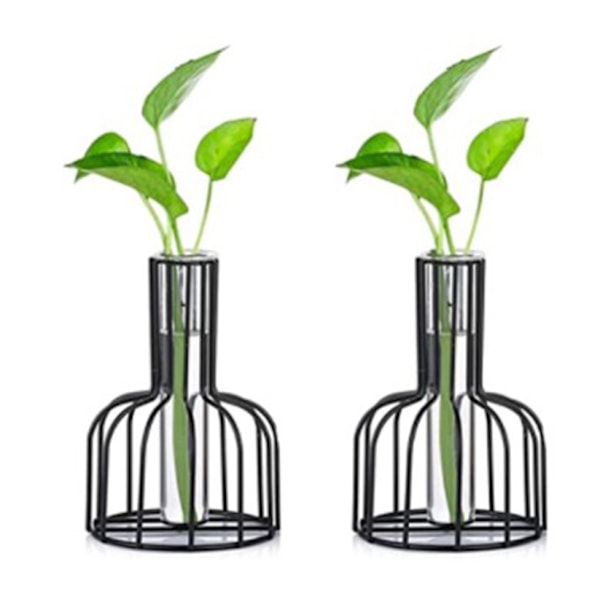 Kontors- och heminredning, Högkvalitativa material Klara blomvaser i glas, Modern geometrisk hydroponisk växtbehållare för minimalistisk design