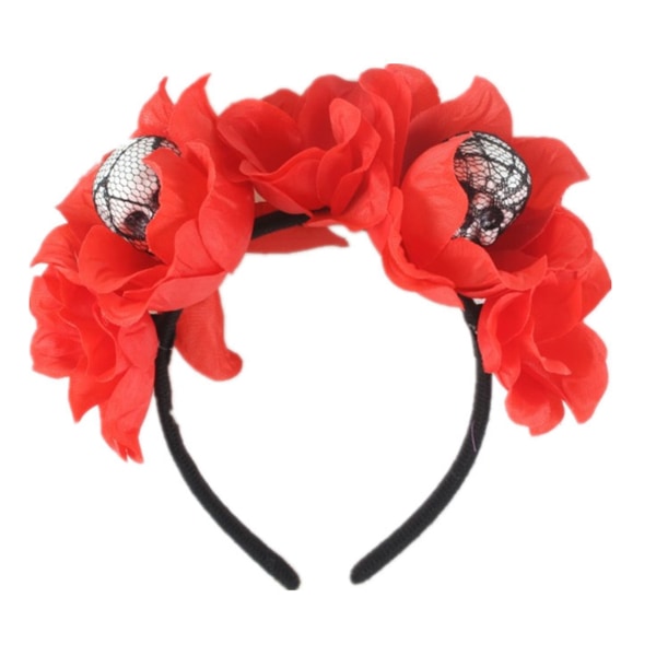 Halloween Rose Veil pandebånd Black Skull Crown pandebånd Gothic