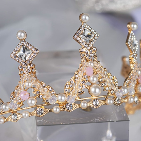 Elegant Bröllopsaccessoar Kristall Strass Prinsesskrona, Kvalitetslegeringsmaterial med Glittrande Strass, Lyxig Vattendiamantdesign, Mångsidig