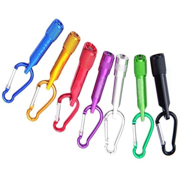 7kpl taskulamppu avaimenperällä, kannettava värikäs mini-LED-taskulamppu
