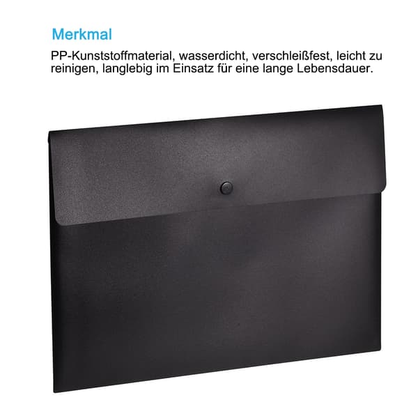 sourcing map pakke med 10 løsblad mapper A4 kuvertmappe med trykknap sort