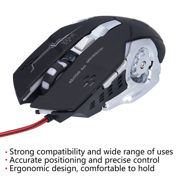 Professionel Gaming Mus, Ergonomisk Design med Justerbar DPI, Optisk Sensor for Høj Præcision, Programmerbare Knapper, Holdbar