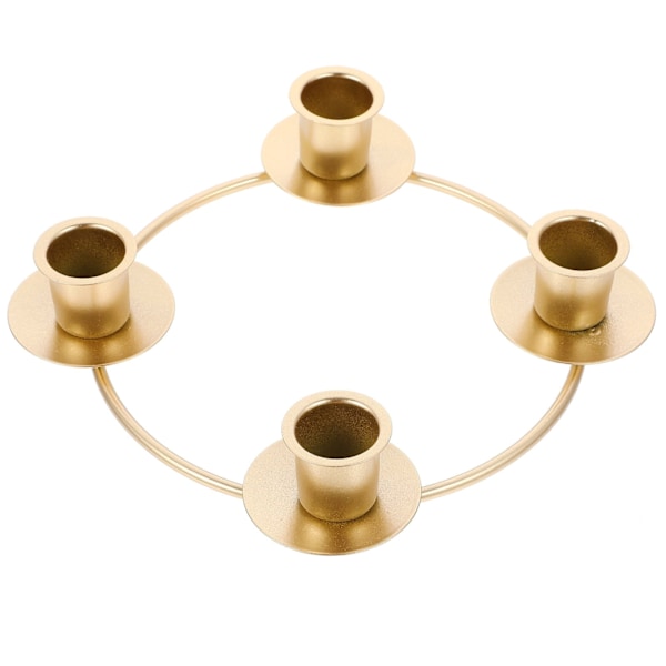 Jul Adventskrans Ring Adventsring Ljushållare Guld Ljuskransar Ringar Jul Metall Smidesljusstake Avsmalnande Metall Ljushållare för