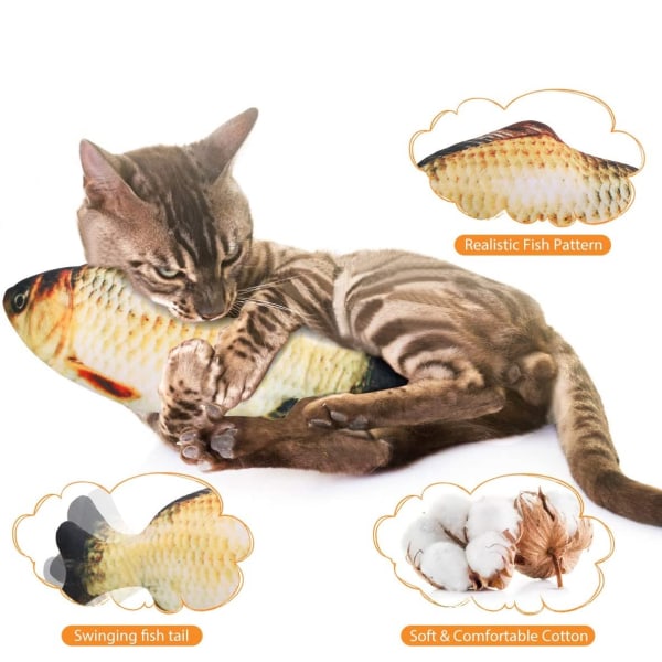 Flopping Fish Cat Toy With Catnip Bag Motion Kitten Toy,Carp