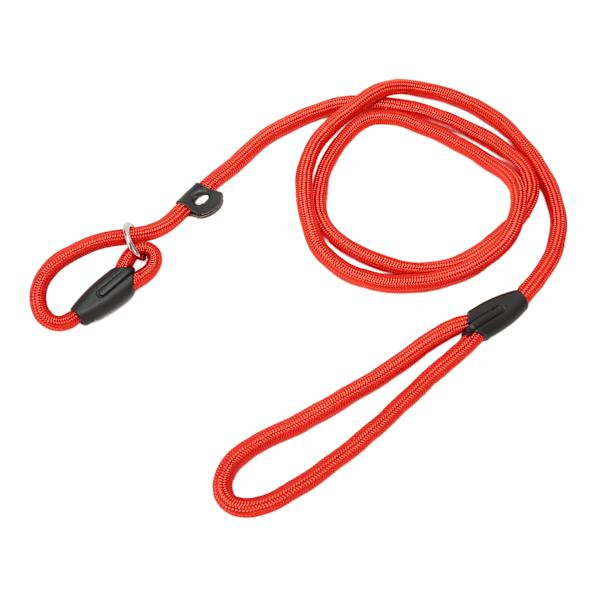 Hunde Loop Line Super Blød Flettet Nylon Robust Hundeline til Hunde Hvalpe Udendørs Rød