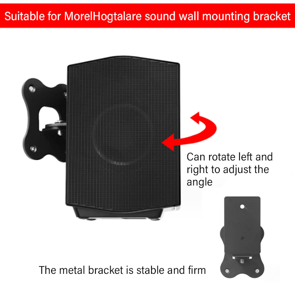 Metallfäste för bas- och väggmontering, väggfäste med skärmade magneter, enkel installation säkerställer stabilitet för kraftiga högtalare