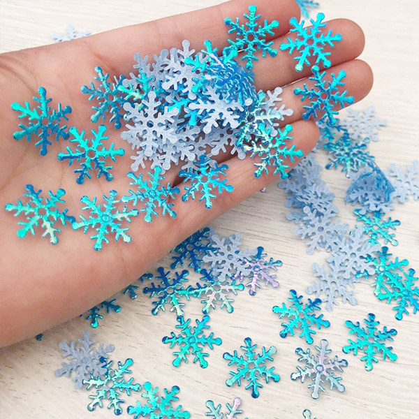 1000 stk. snefnugkonfetti dekorationer, blå