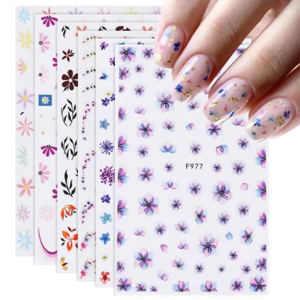 Nail Art Decal Decal, 5D presset Nail Decal Spring Colorful Daisies