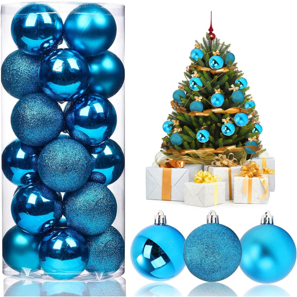 Festive Christmas Baubles - Set Of 24 For Tree Decoration