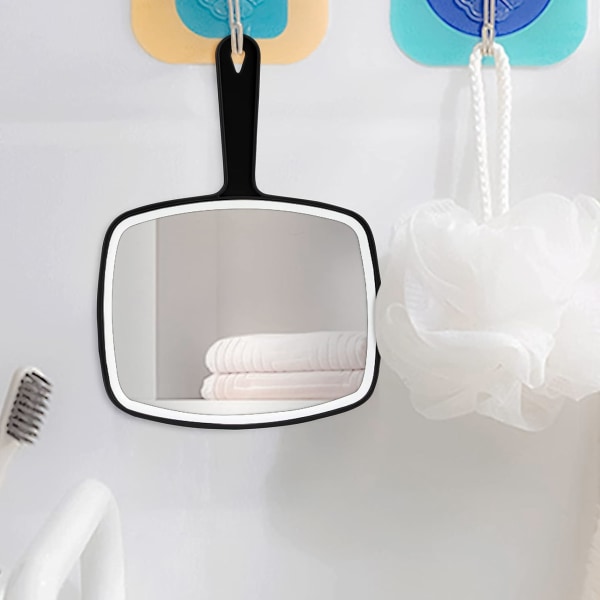 Stort håndspeil, håndholdt speil med håndtak, salongspeil for