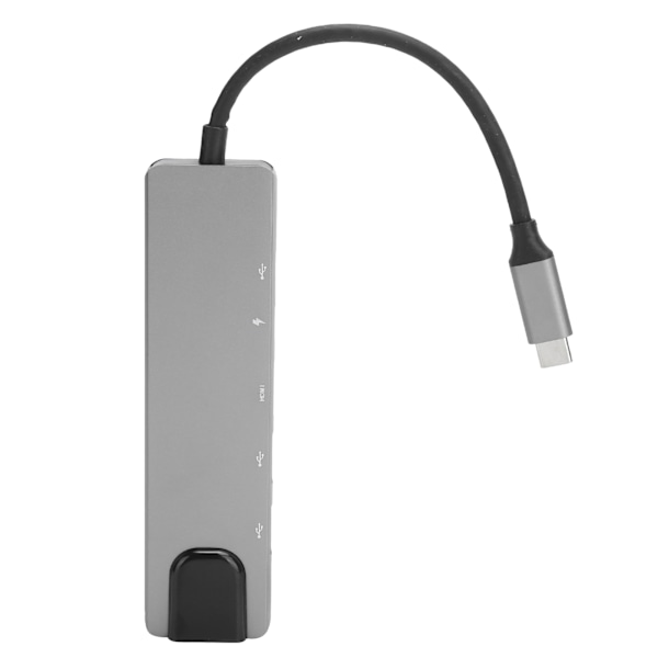 6 i 1 Type-C Dockingstasjon Type-C til PD/HDMI/RJ45/USB3.0 Kabeladapter Konverter