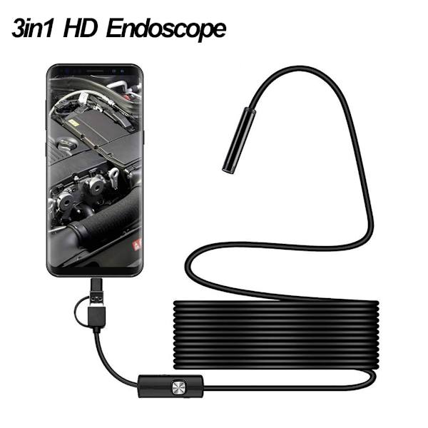 Mobiltelefon endoskopkamera 1,5 m ledning linse Android computer Typ