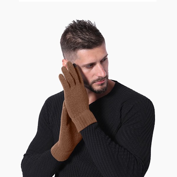 Vinterhandskar för män Stickade Vinter Höst Varma Förtjockade Handskar och Herr Ullhandskar