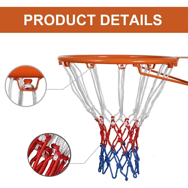 Basketbollnät Set om 2, Inomhus Utomhus Användning Bra Slagtålighet Kraftigt Allväders Flexibelt Nät För Standardstorlek Korgar