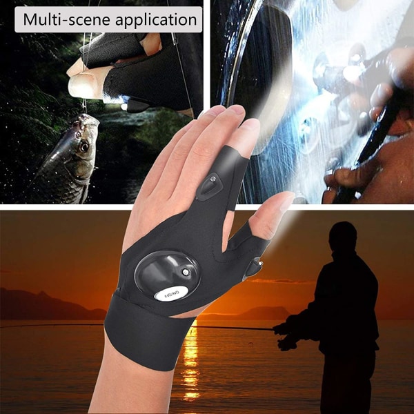LED lommelygte handsker udendørs fiskehandsker til mænd Fars dag