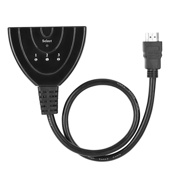 Hög Hastighets Pigtail-kabel: Manuell Switch Hub För 3 In 1 Ut Enheter, Stöder 1080p Full Hd Med Hdcp Engine, 24K Guldpläterade Kontakter För