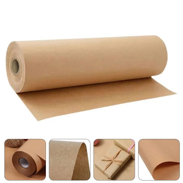 1 Rulle 30cm x 1/2/3m Kraftpapper Rulle för Presentinslagning Flyttpackning Brunpapper Rulle för Målning 30cmx1m