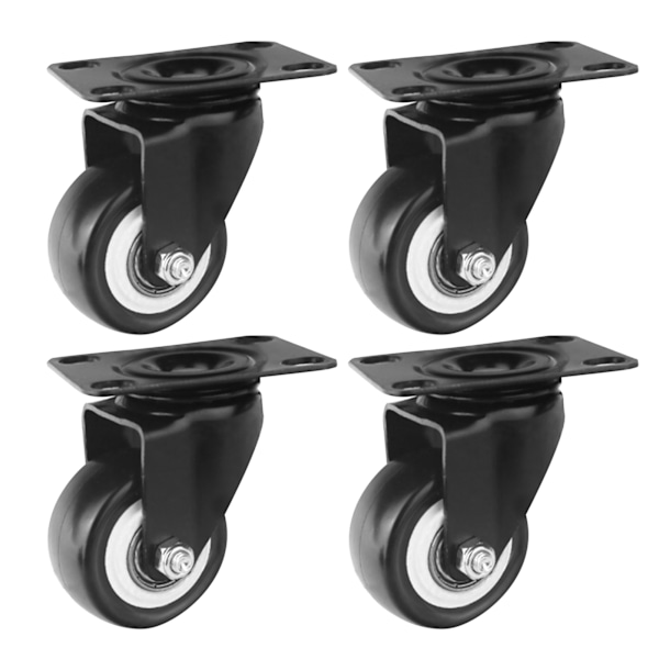 4 PCS Full Brake Caster Wheel PVC Universal Directional Easy Wheel Furniture Brake Wheels